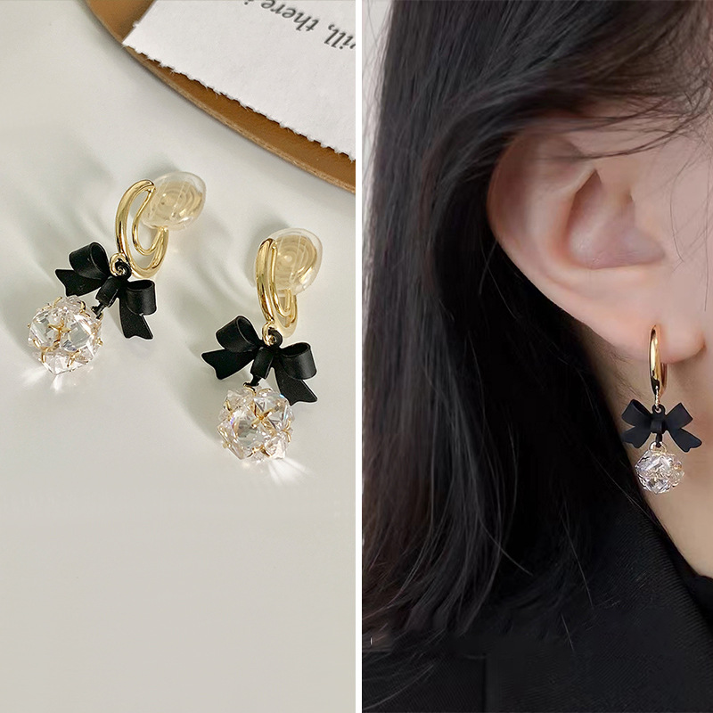 11g Weight 925 Sterling Silver Ear Needle Material Zircon Inlay Material Drop Earrings Classification 1 Pair Quantity 1 Pair Simple Style Leaf Flower Bow Knot Inlay Copper Zircon Drop Earrings