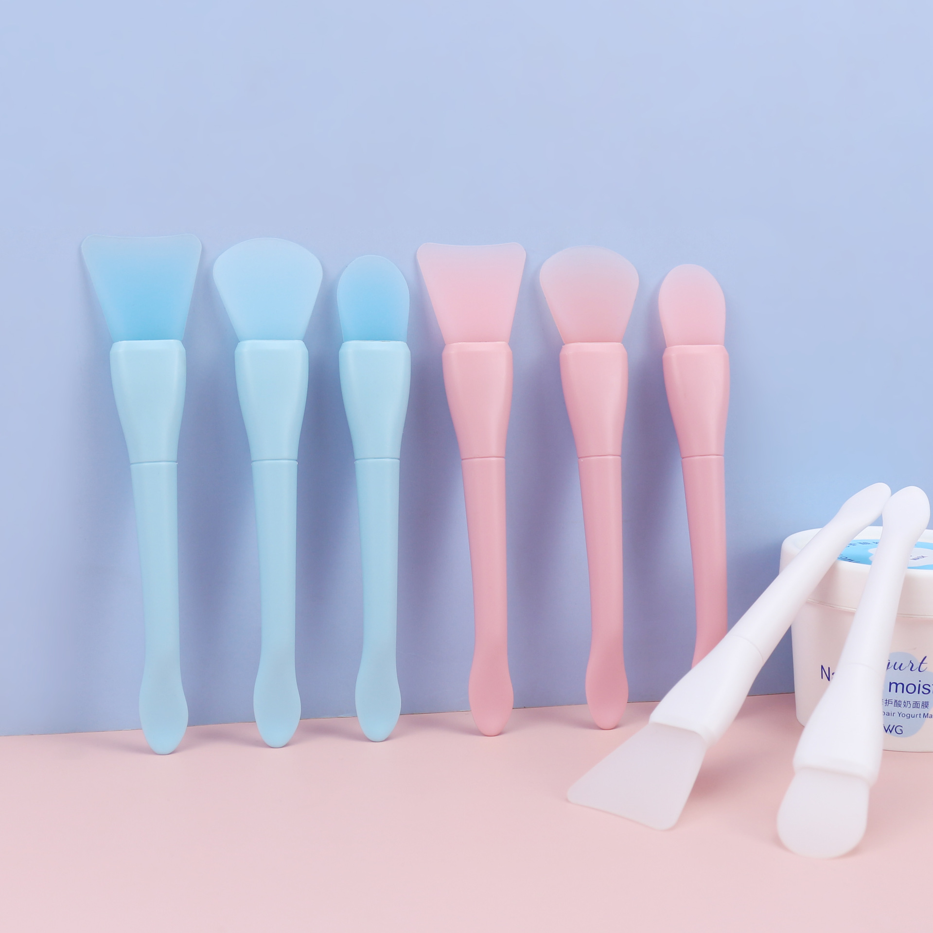 Cepillo de máscara de doble cabeza de cola de pez ajusta la película, excavación y aplicación de máscara, cepillo especial de película de barro y cepillo de máscara de silicona