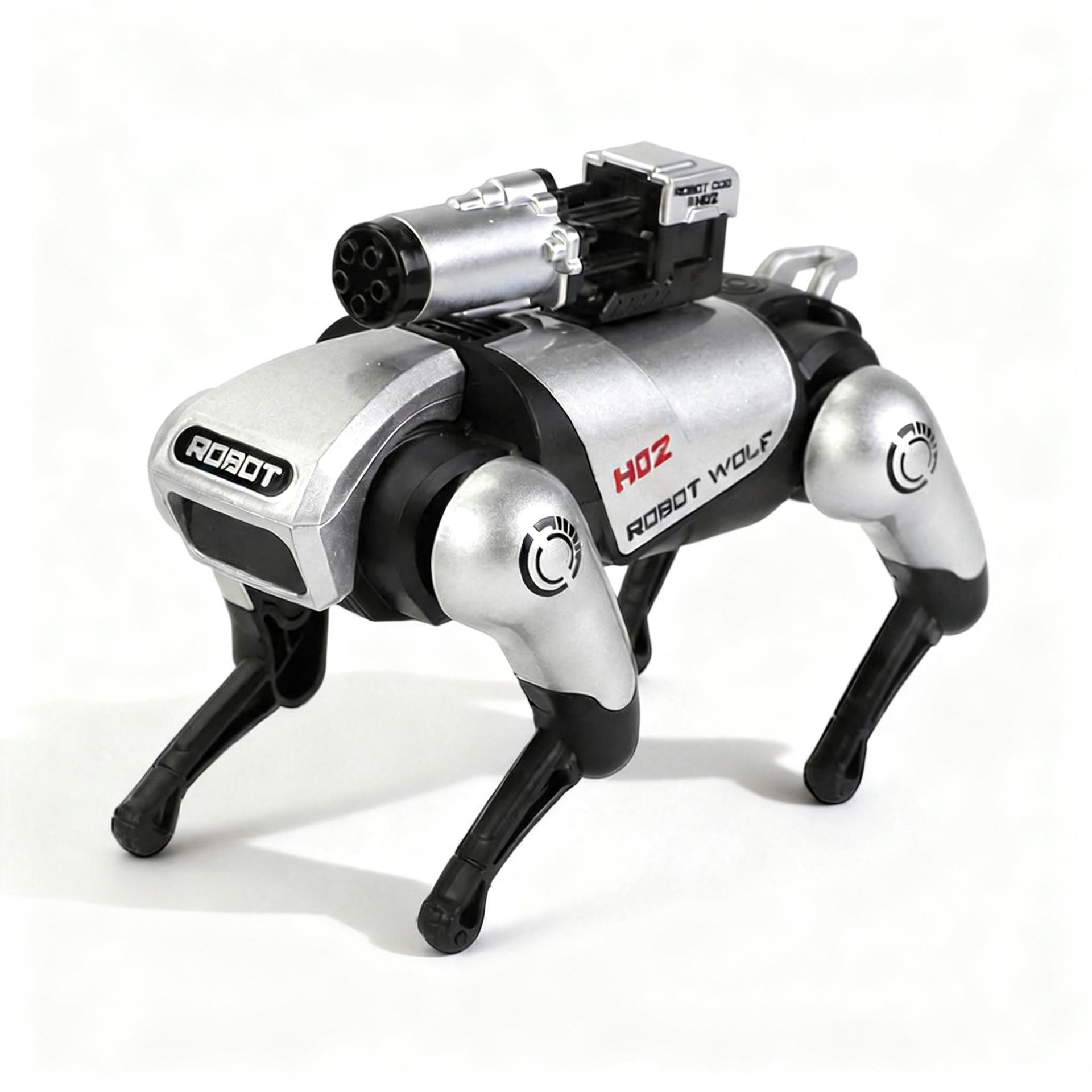 Simulación pequeña máquina de caminar lobo aleación eléctrica juguete de niño luz efecto de sonido chatarra robot explosivo