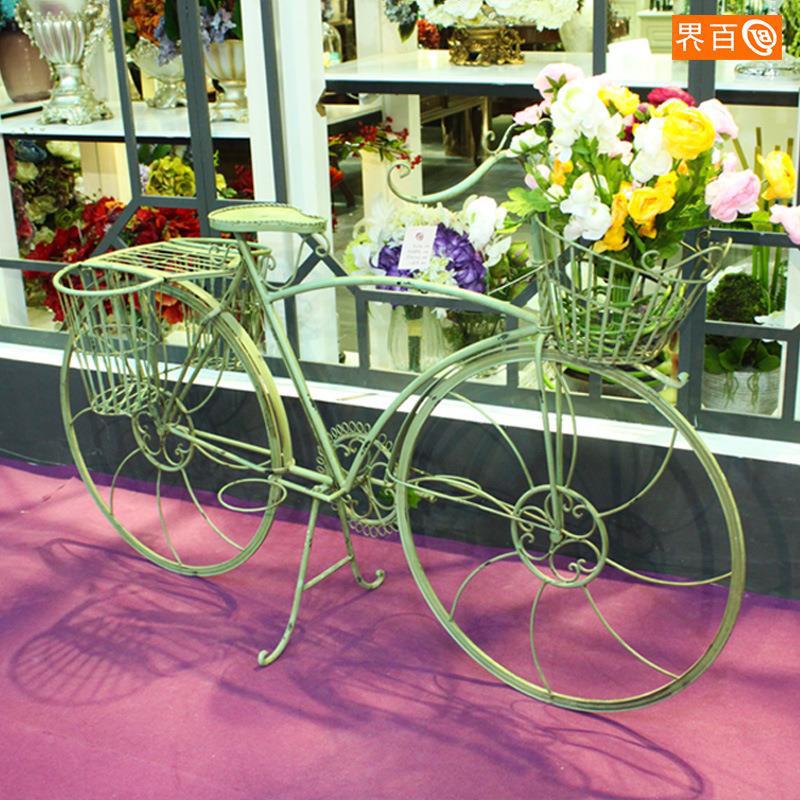 复古大自行车 铁艺 婚庆摄影道具花园装饰庭院商场美陈花架摆件