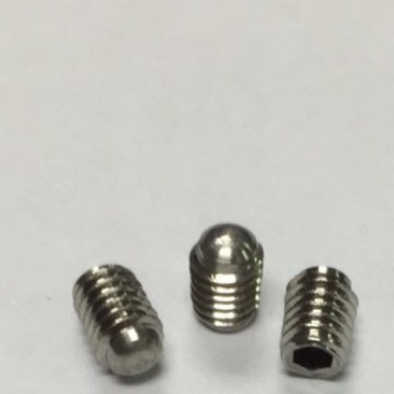 100件304不锈钢公制内六角M5M6一体圆端球头型机米螺丝钉止付紧定