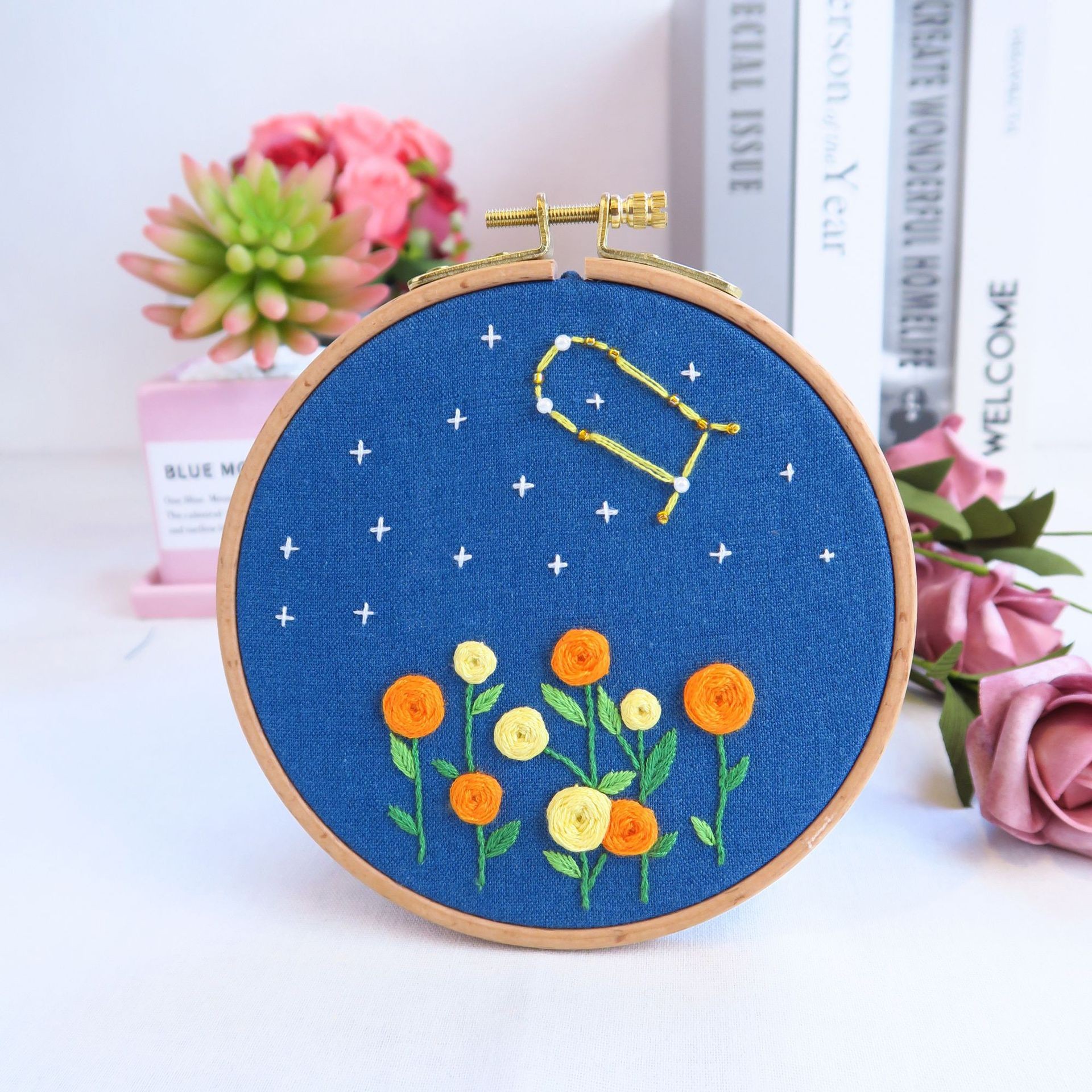 Fábrica al por mayor bordado DIY hecho a mano material paquete matar tiempo principiante creativo tela pequeña pintura