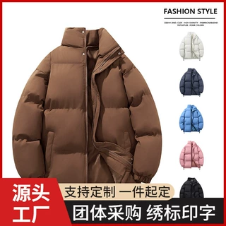 2024冬季新款情侣棉服男女日系潮牌得物可二开面包服宽松立领短款