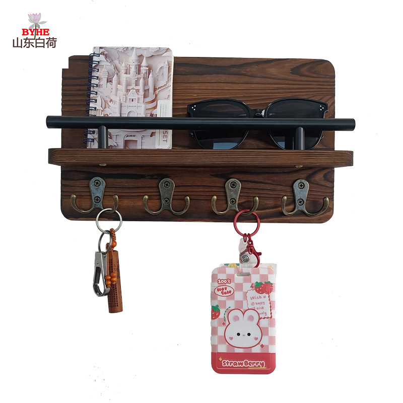 Amazon sala de estar colgante de madera pared colgante de pared estante de almacenamiento colgante de llaves de puerta de entrada marco de madera