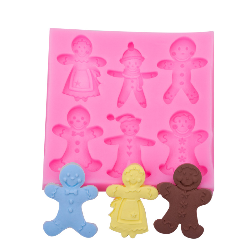 DIY para hornear SERIE DE Navidad 6-piece set traje fondant cake FIESTA DE Navidad molde de silicona decoración de la torta en stock