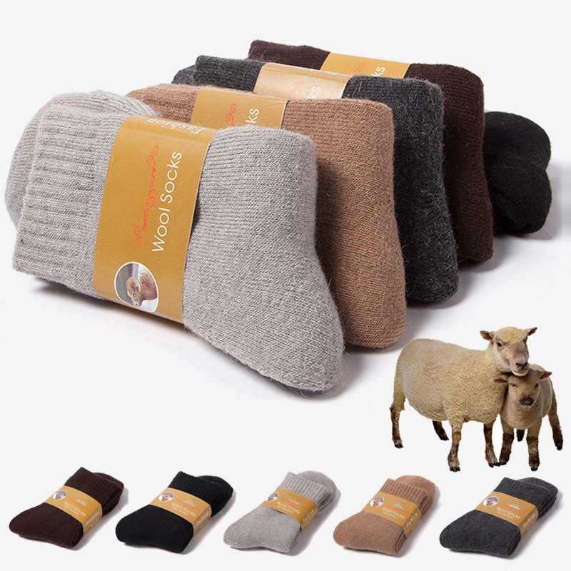 Autumn and Winter Thickened Wool Socks, Mid-Calf Plain Casual Socks, Men's Wool Socks, Women's Thickened Warm Socks Autumn and Winter Thickened Wool Socks, Mid-Calf Plain Casual Socks, Men's Wool Socks, Women's Thickened Warm Socks