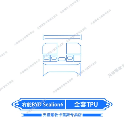 Suitable for BYD Sealion 6 right-hand drive interior protection film, central control navigation screen film, gear shift film modification (Car interior film) - bydsealion6-right-hand-drive-central-control-gear-shift-tpu