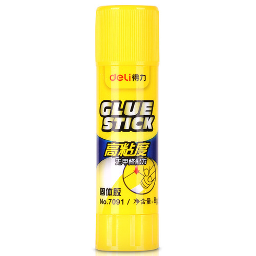 Deli 7091 solid glue stick 8g high viscosity students' manual class strong glue office supplies wholesale 24 sticks