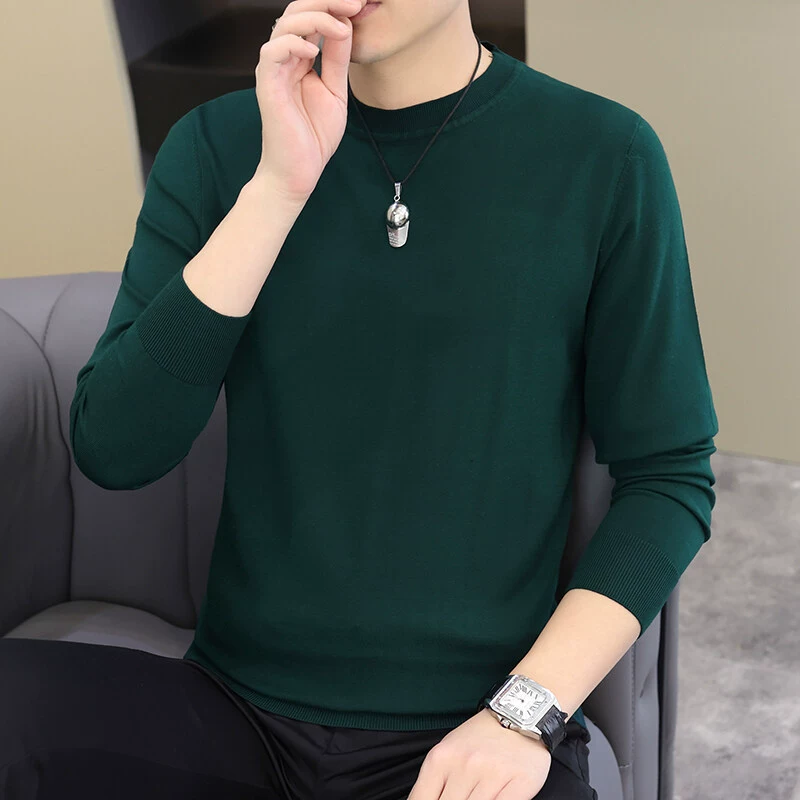 Spring trend sweatshirt with a round collar, long-sleeve, oversize