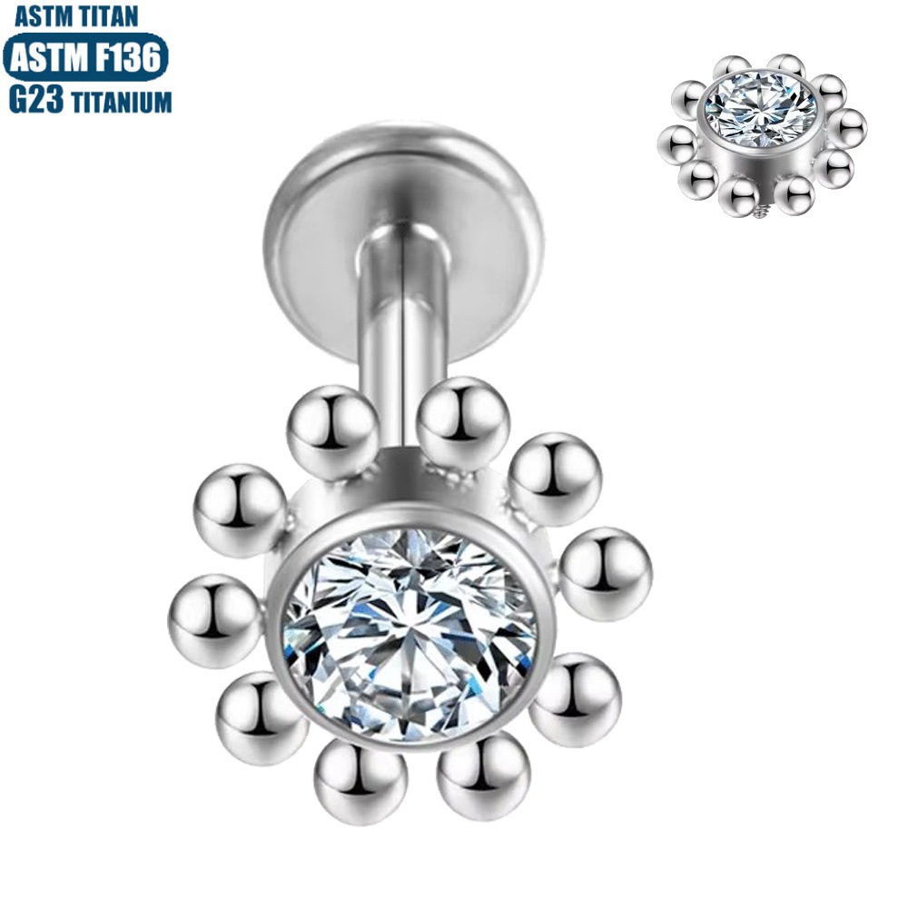 Labret stud lip piercing jewelry styling detail