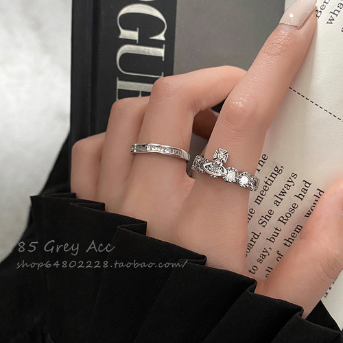  young luxury temperament super flash zircon detachable ring women's trendy open index finger ring fashion ring