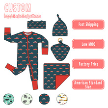 精品外贸婴幼儿童装批发新款红色汽车印花男孩长袖连体衣