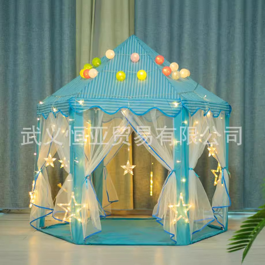 Casita de Juego Carpa Castillo de Princesa de Tela de Poliéster para Niños en Interior