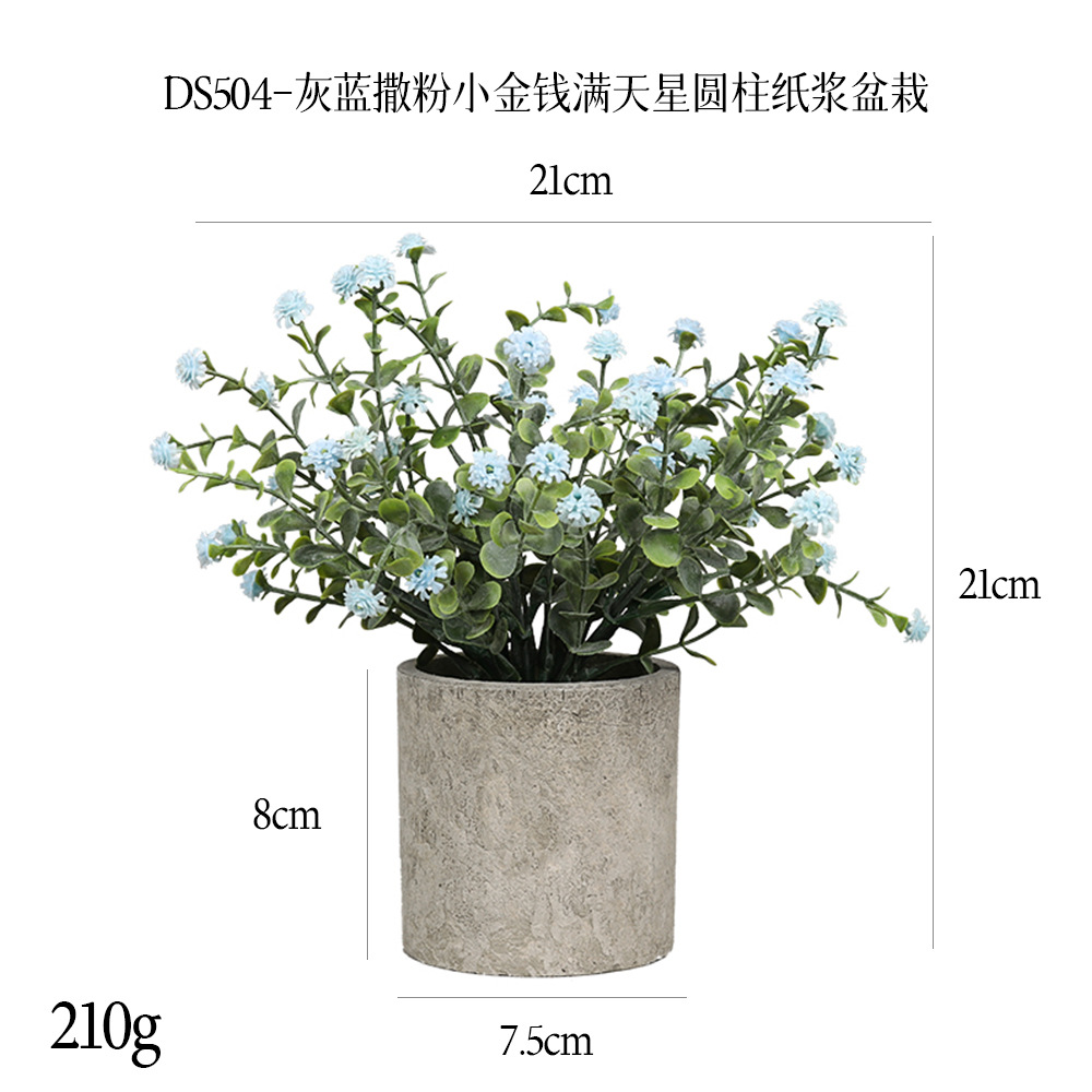 Más de 240 combinaciones populares de macetas con plantas verdes artificiales, decoraciones para el hogar, flores artificiales, bonsáis cilíndricos de pulpa de papel.