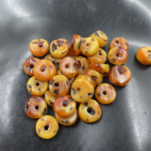 平价玉器 DIY饰品配件14毫米仿蜜蜡隔珠隔片 老蜜蜡平安扣散珠散