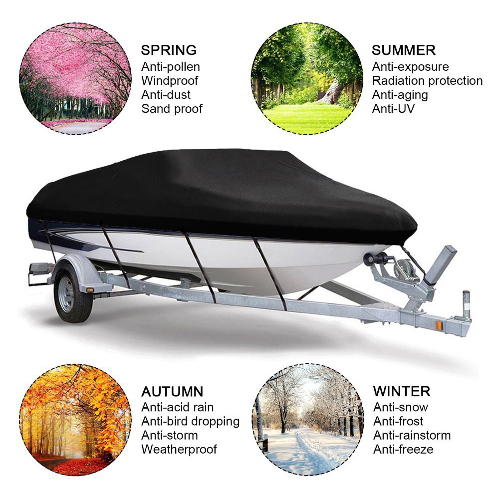 Cross border Speedboat Trailer Go fishing V- Boat cover 210D oxford waterproof Sunscreen Protective cover dustproof Yacht