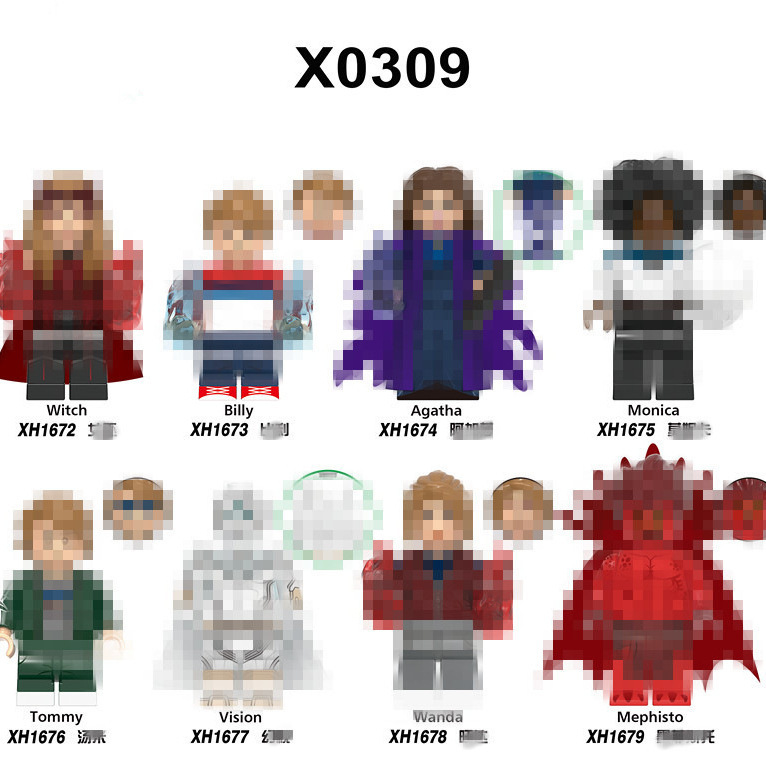 Xinhong X0309 Superhero Series Building Block Minifigure Assembled Model Toy Xh1672-1679 Bag