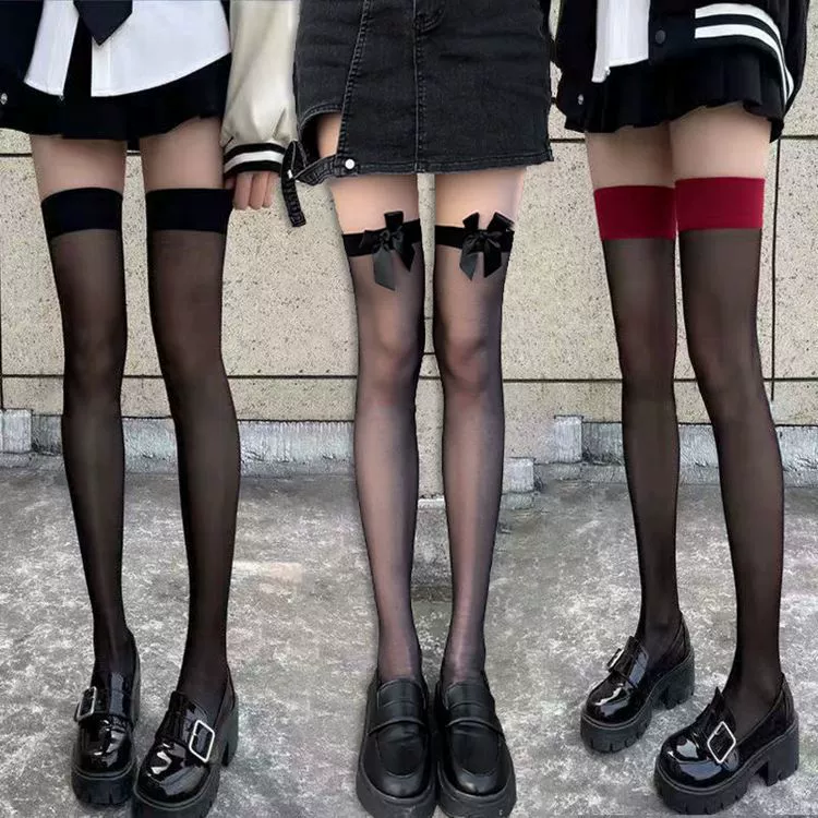 Фабрика оптовая knee socks Летние тонкие полупрозрачные черные чулки до бедра с кружевом sexy белые носки для детей