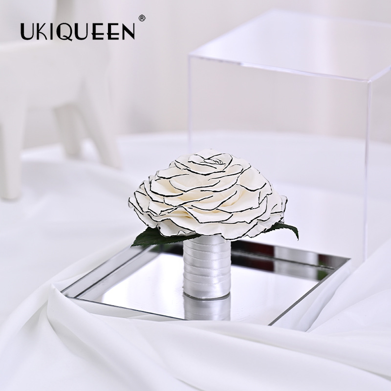 Naxi Reina eterna flor gigante espejo Rosa material acrílico confesión regalo decoración del hogar Día del Maestro