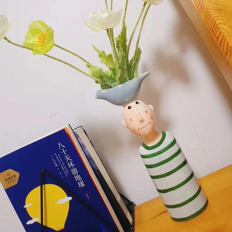 Decoración de ornamentación vasos de flores cerámicas creativas personalidades encantadoras nórdicas hidropónicas caseras balcón de flores secas