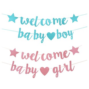 ӭ���Ɍ�baby shower����welcome baby girl boy�����ĸ�M������