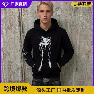 Y2K欧美外贸跨境长袖圆领印花Y2K卫衣打底衫T恤宽松高街潮流穿搭