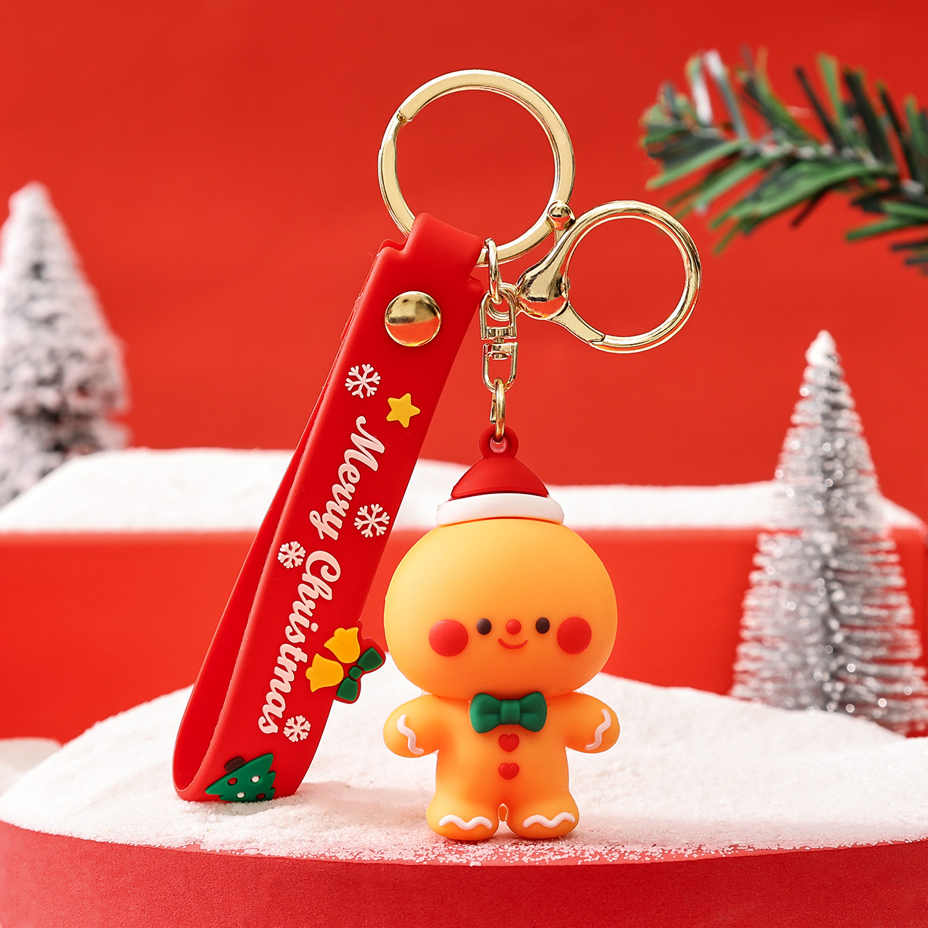Nueva lindo Navidad muñeco de nieve llavero dibujos animados coche colgante mochila adorno pequeño regalo al por mayor