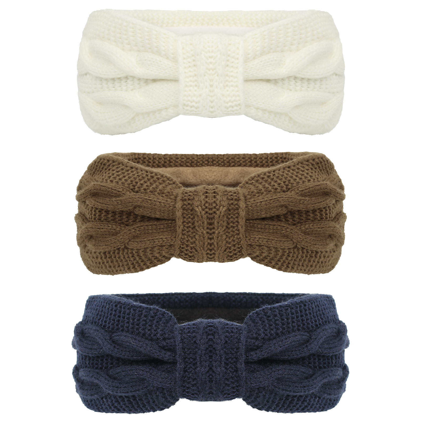 Bandeau épais et moelleux, bandeau pour femme, accessoires pour cheveux en laine européenne et américaine, nœud papillon, bandeau chaud et protège-oreilles_voghion.com