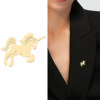 Metal cute brooch stainless steel, fashionable accessory, protective underware, Korean style, simple and elegant design