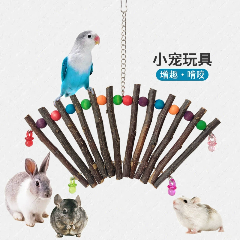 Деревянные маленькие домашние животные молящиеся игрушки попугай кусают игрушки яблони