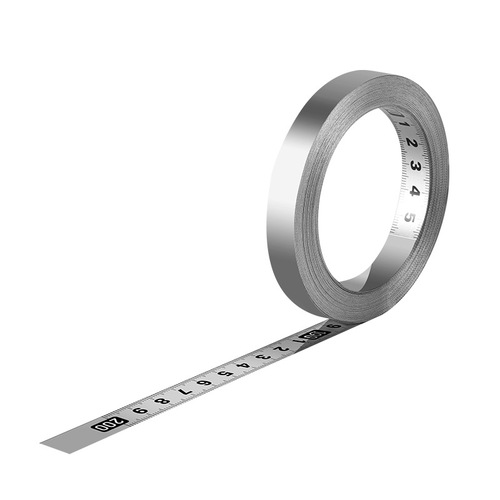 Stainless steel ruler with adhesive scale, self-adhesive tape measure—stick-on scale strips for machine table saws and rulers