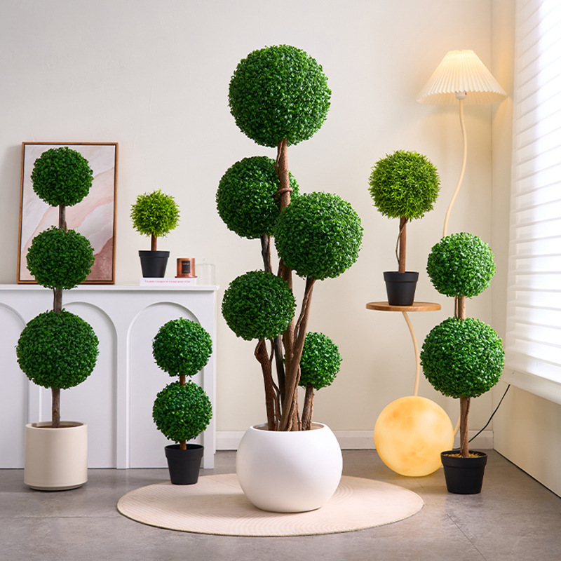 Simulated Green Plant Landscaping Scandinavian Living Room Floor-Standing Potted Plants Next to the Tv Cabinet Fake Rich Bamboo Milan Ball Ornaments Simulated Green Plant Landscaping Scandinavian Living Room Floor-Standing Potted Plants Next to the Tv Cabinet Fake Rich Bamboo Milan Ball Ornaments