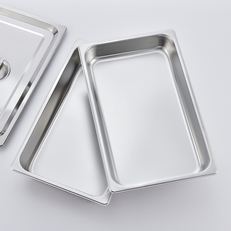 304不锈钢份数盆自助餐盒长方形盆快餐盛菜盆带盖盒子食物盆方盆