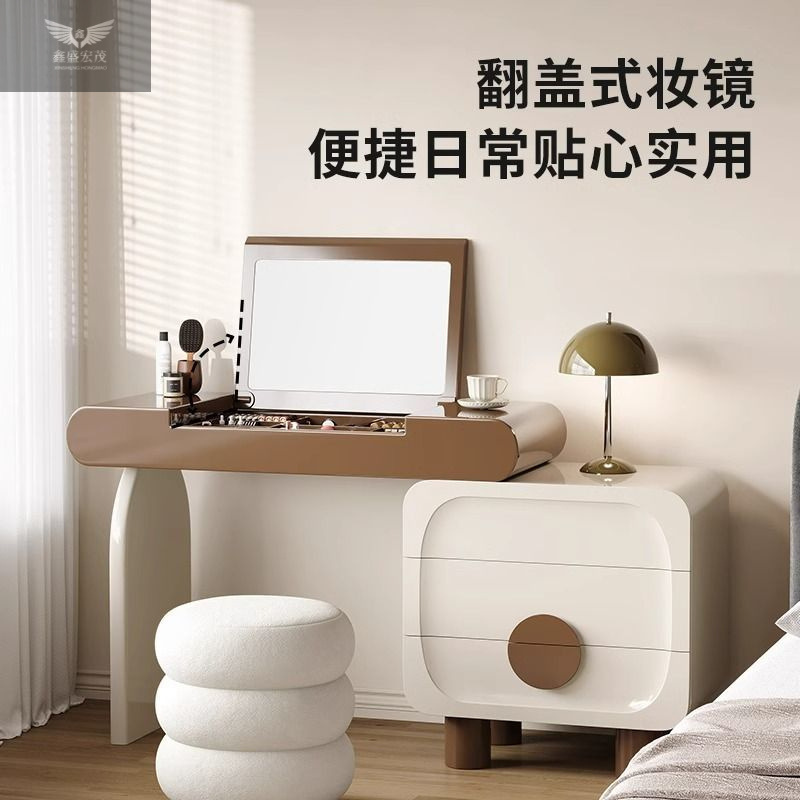 Nuevo estilo princesa china pintura de madera maciza tocador de explosión dormitorio de una pieza estilo retro pequeño apartamento plegable mesa de maquillaje