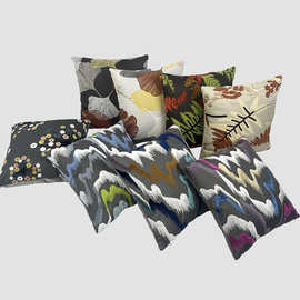 割绒山水银杏叶抱枕套北欧几何沙发样板间树叶装饰ins轻奢靠垫套