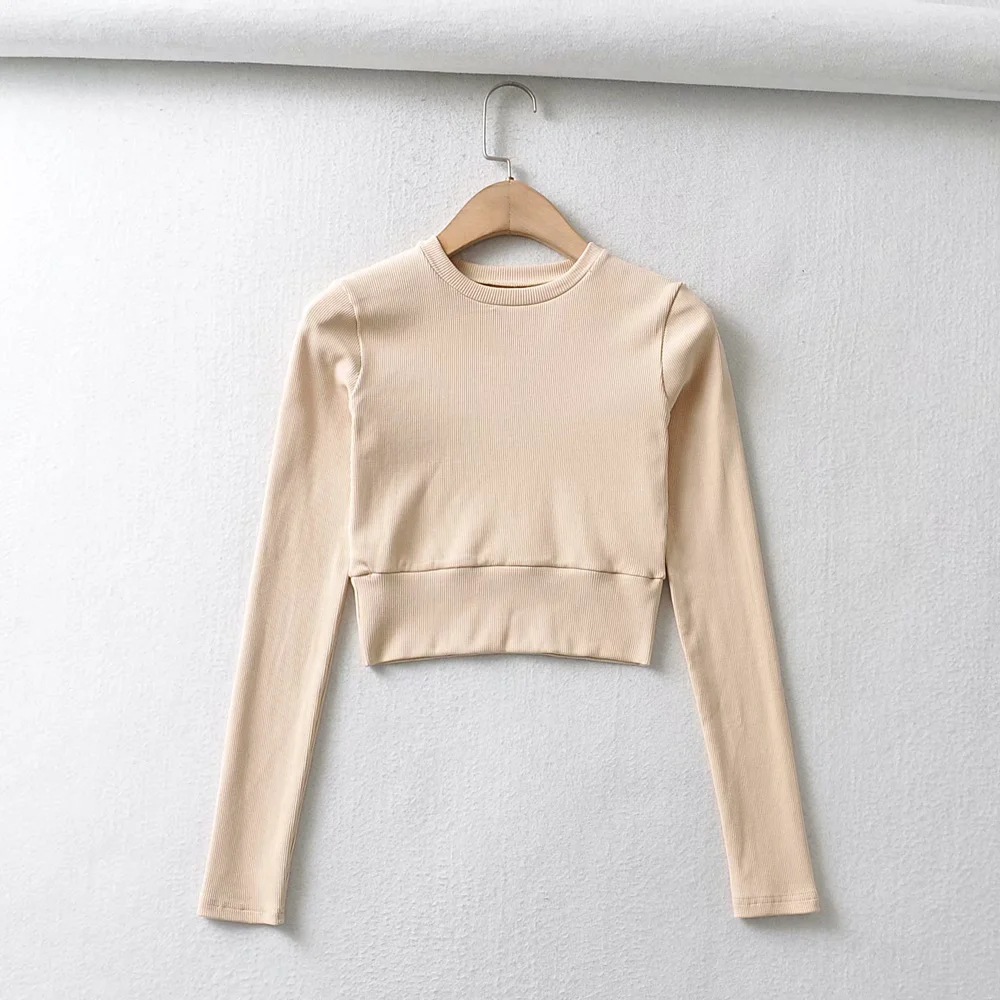 knitted solid color sports T-shirt NSAC26300