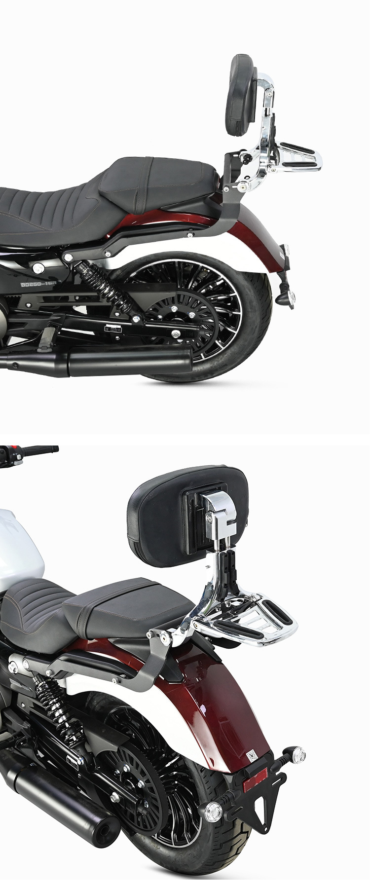 Suitable for Benda gray stone 250 backrest rear tail rack tail rack tail wing curved bow folding backrest modified thick carbon steel