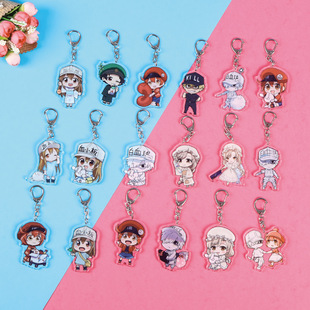 Cells at Work Anime Merchandise Pendant Platelet Red Blood Cell Bag Charm Macrophage Keychain