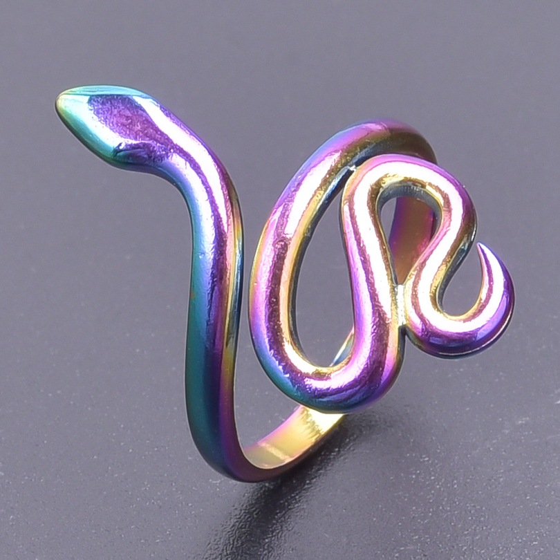 Open Ring Classification 18K Gold Plating Color Adjustable Ring Size PVD Coated Real Gold Plated 18K Gold Snake 304 Stainless Steel Waterproof Non Tarnish Open Ring