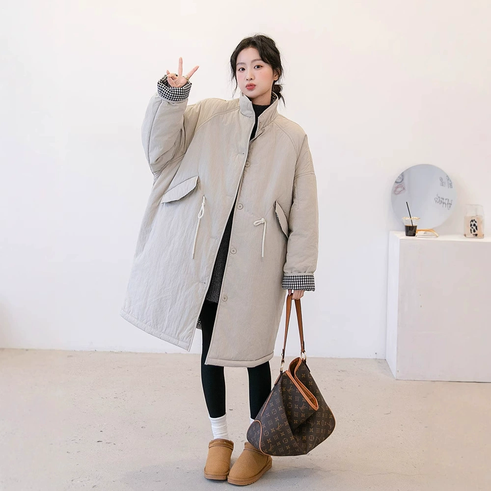 Осенняя и зимняя новая одежда для беременных теплая средняя длинная хлопковая одежда