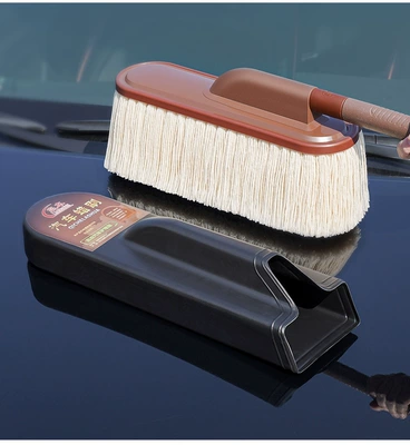 Car cleaning tools – not hurt the car - cotton-thread-telescopic-wax-brush-storage-box-brown