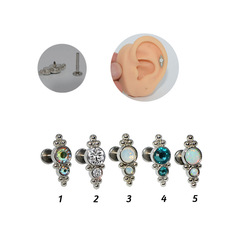 2022 New G23 Zircon-Inlaid Welded Small Ball Opal Diamond European & American Style Lip Piercing Jewelry