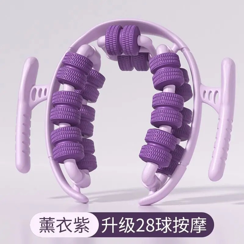 28輪脚マッサージ器リングクリップ脚ローラー下腿筋肉リラックス美脚器マッサージ痩せ脚ヨガホイール|undefined