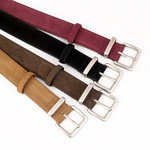 秋冬新款经典方扣百搭腰带复古牛皮麂皮配牛仔裤西裤真皮皮带女款