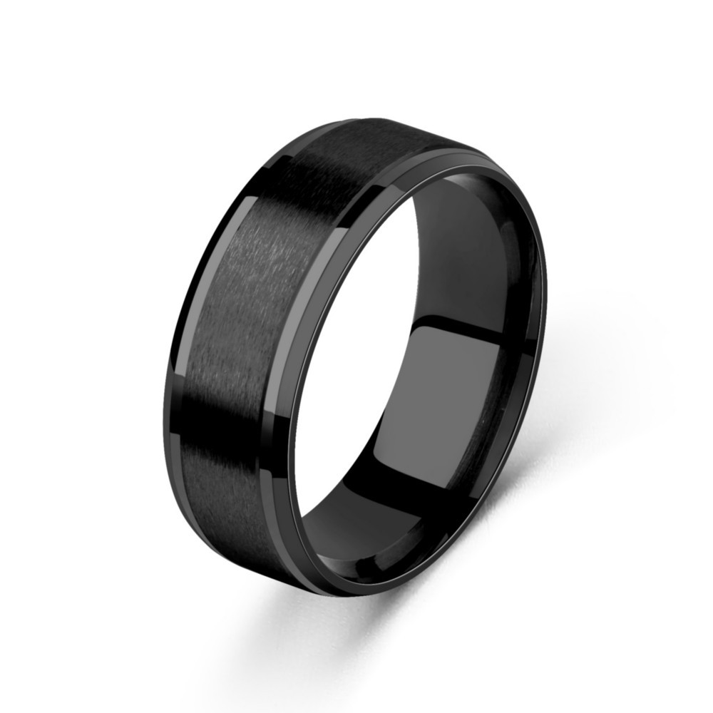 Men's Gender Retro 316 Stainless Steel Solid Color Men Band Rings