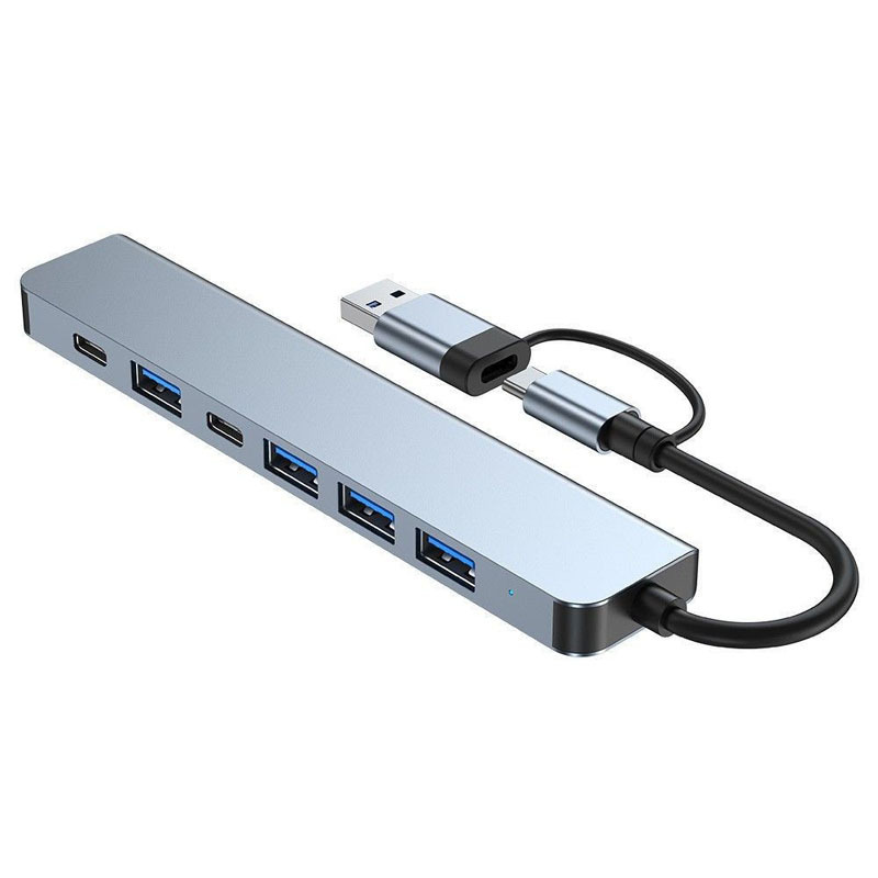 双頭セブンインワン拡張ドック USB3.0 ハブ拡張ドック多機能 TYPE-C ハブ 2 ～ 7 ライン|undefined