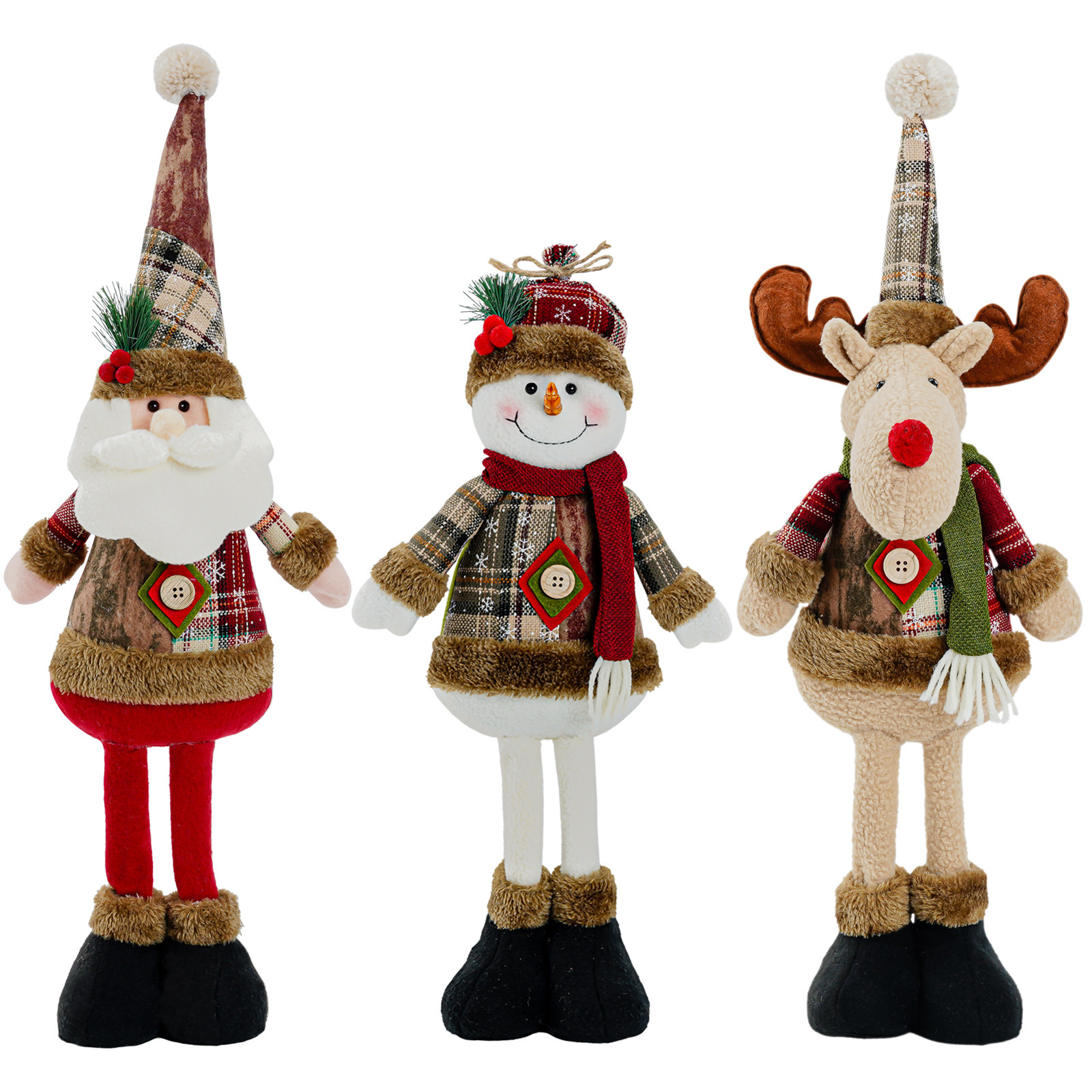 2024 Navidad muñecas de Navidad retráctiles viejos muñecos de nieve alces decoraciones de Navidad regalos de Navidad