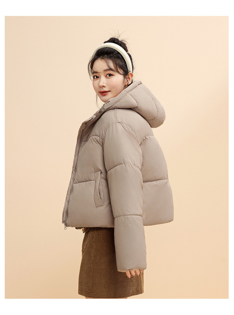 Chaqueta corta con capucha para mujer, estilo coreano, de invierno, corta, gruesa, cálida, de algodón, para mujer_voghion.com
