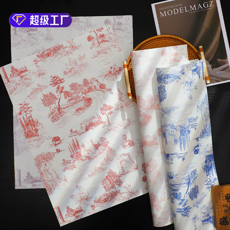 创意新款单色古典风华纸加厚防水包花纸艺术纸鲜花包装材料批发