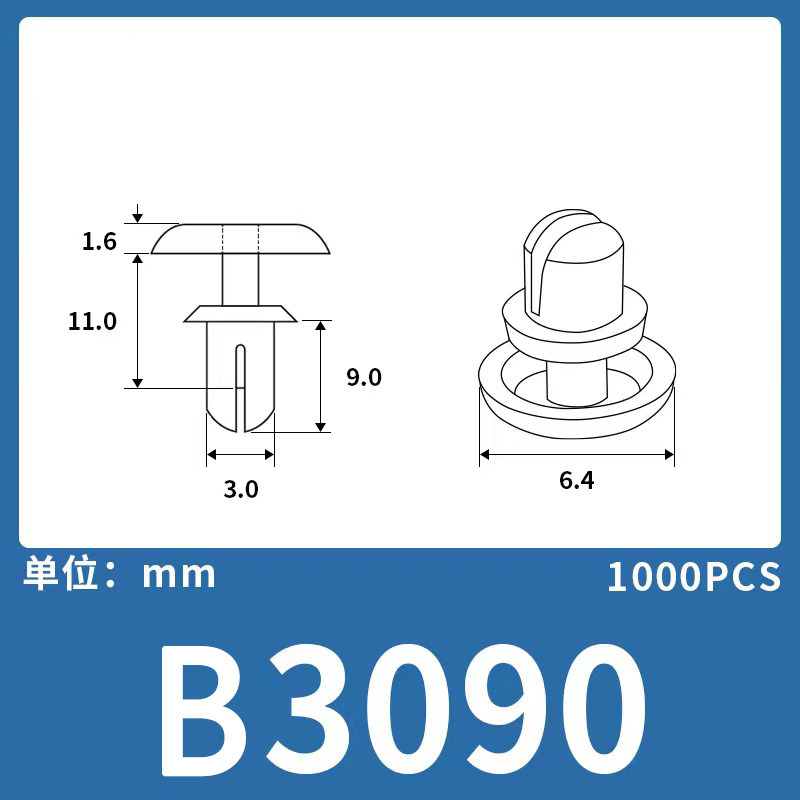 Expansión remache de nylon niño y madre hebilla de plástico hebilla de nylon remache fijo clip hebilla Blanco Negro